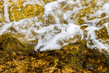 water flowing in the rock