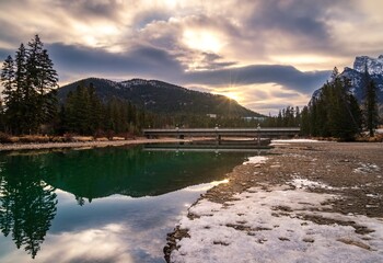 Sunny Clouds Over The Banff River Valley