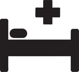 Fototapeta premium hospital room with a bed, icon