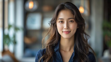 young asian woman professional entrepreneur standing in office clothing smiling and looking confident white background.image illustration