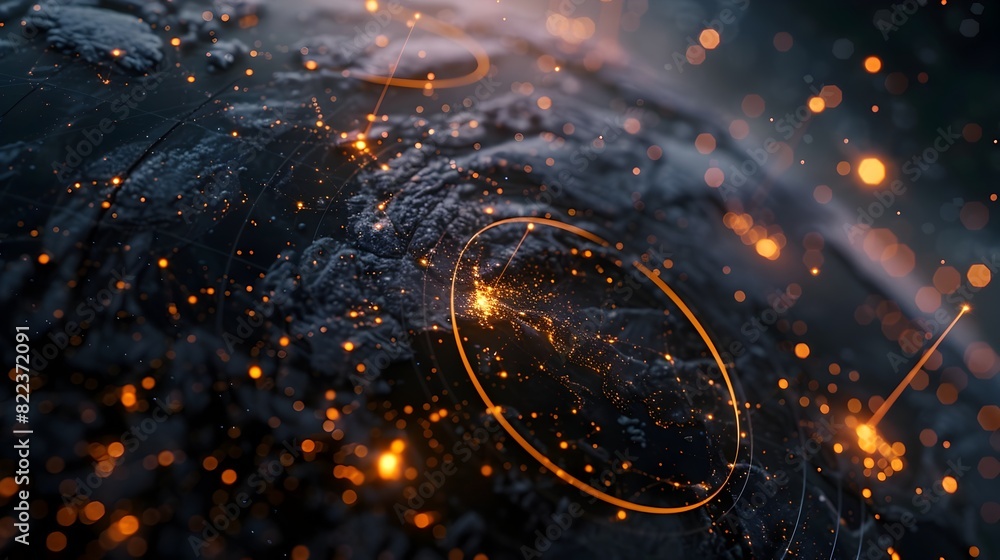 Poster captivating display of electrifying energy flows and luminous particles in a dynamic digital landsca