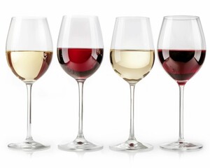 Different Types of Wine in Glasses. Generative ai