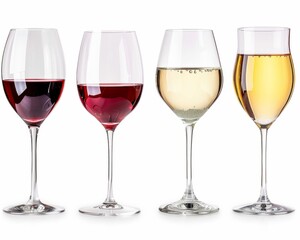 Different Types of Wine in Glasses. Generative ai