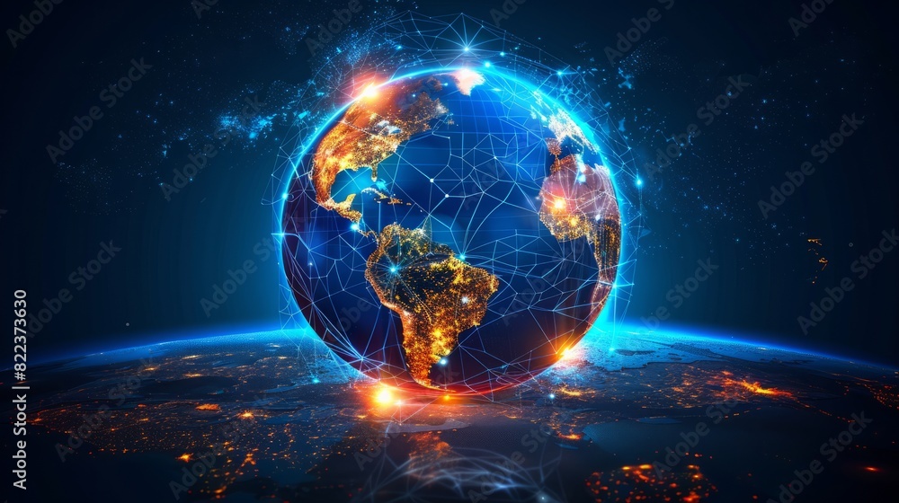 Aufkleber global world wide web. communication technologies for different spheres of activity (business). digi