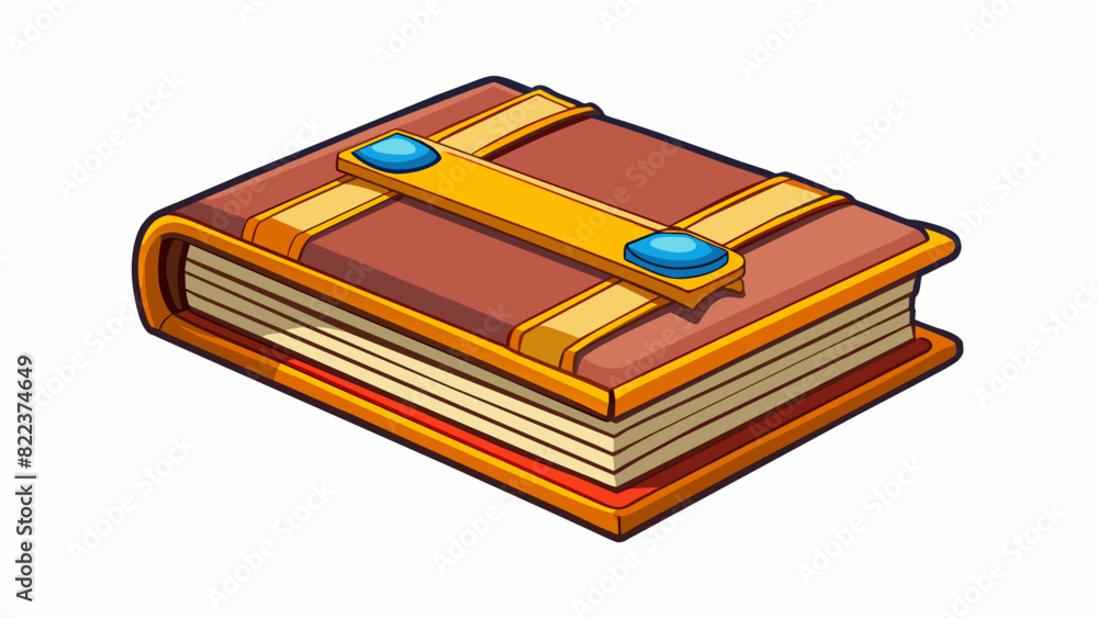 Poster A beautifully bound book with crisp pristine pages and a captivating cover signifying the desire for knowledge and intellectual growth.. Cartoon Vector