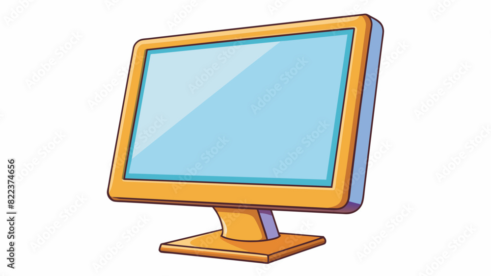 Aufkleber A blank computer screen free of any text or images. It is simply a blank slate waiting to be filled with soing but currently holding nothing.. Cartoon Vector