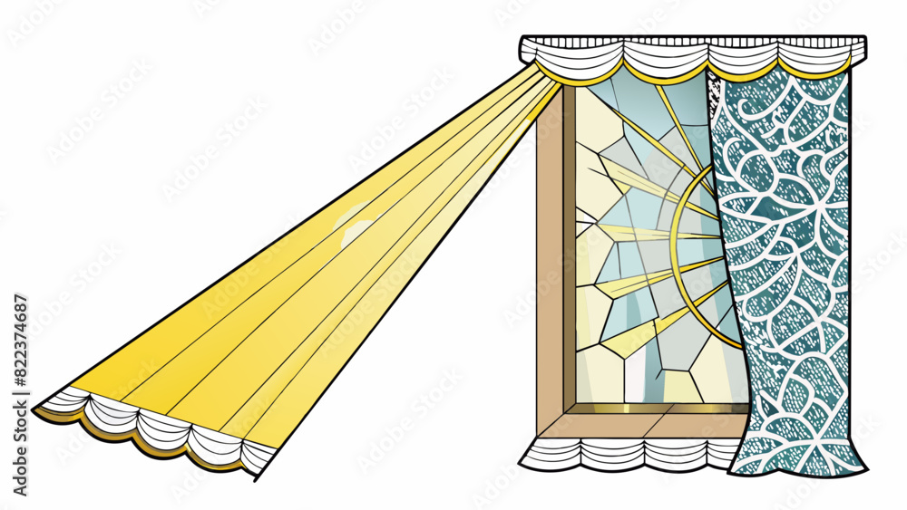 Leinwandbilder a beam of light streaming through a crack in the curtains highlighting the intricate patterns of a l