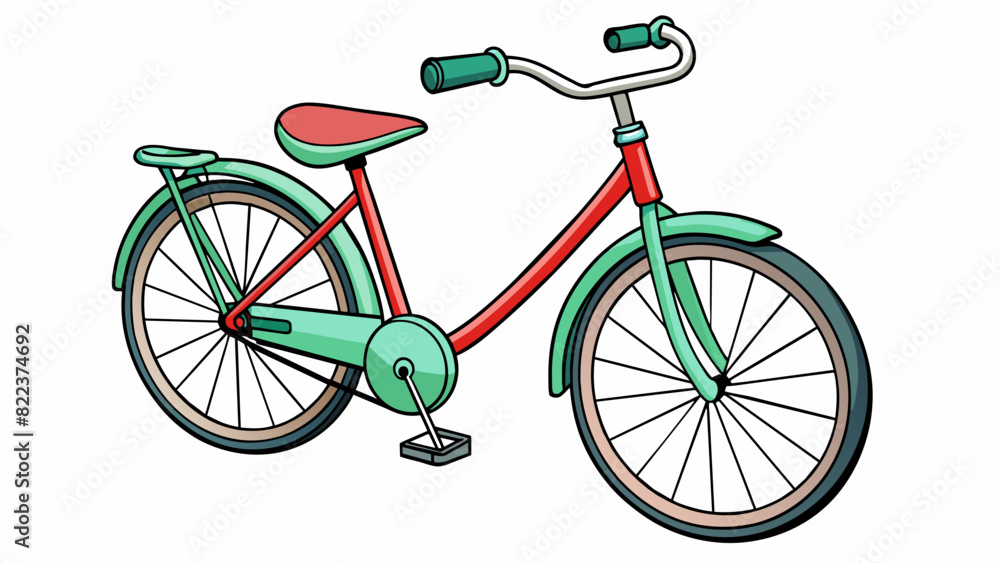 Poster A bicycle A twowheeled vehicle with handlebars pedals and gears for transportation and exercise.. Cartoon Vector
