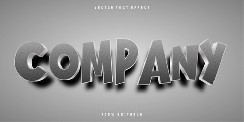 Editable text effect, Company text on white and golden color style