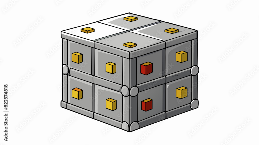 Poster A building block This block is made of concrete and has a cube shape with six sides that are all the same size. It is heavy and sy often used for. Cartoon Vector