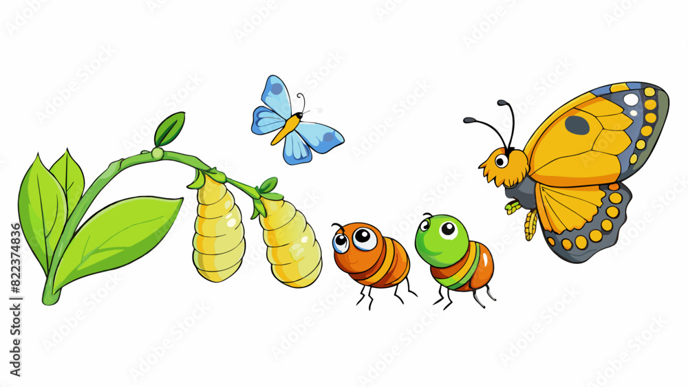 Aufkleber a butterflys life cycle the cycle of a butterfly begins with a tiny egg hatching into a caterpillar 