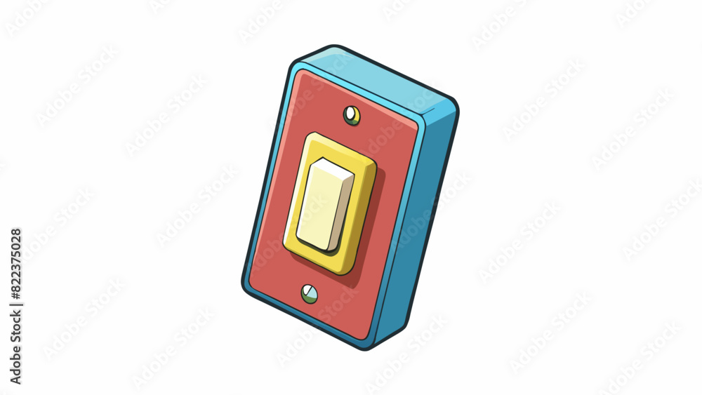 Aufkleber a classic light switch on a wall when clicked on it turns a light on or off.. cartoon vector
