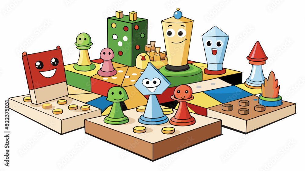 Poster A collection of board games These fun objects come in a variety of boxes and sizes each with its own unique board pieces and rules. They offer endless. Cartoon Vector