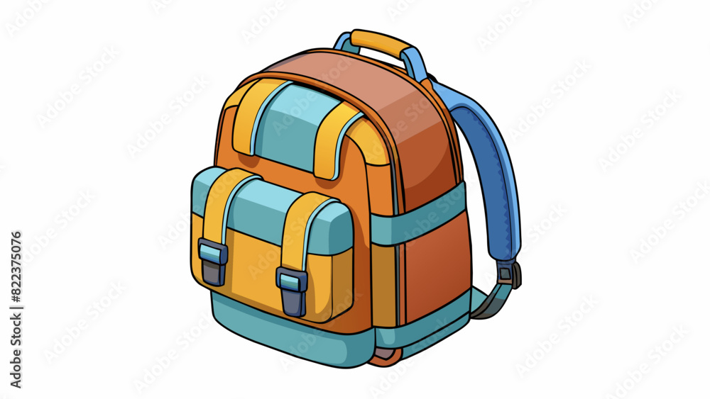 Poster A compact and lightweight backpack with multiple compartments and padded ss making it easy to carry all your essentials while onthego.. Cartoon Vector