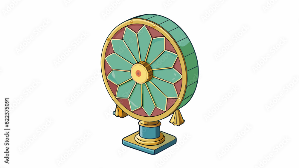 Poster A compact collapsible folding fan made out of paper or fabric used to fan oneself on a warm day. It can feature intricate designs or patterns on the. Cartoon Vector