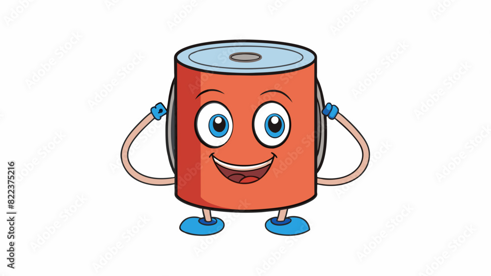 Poster A cylinder A shape with two circular faces connected by a curved side resembling a can of soda.. Cartoon Vector