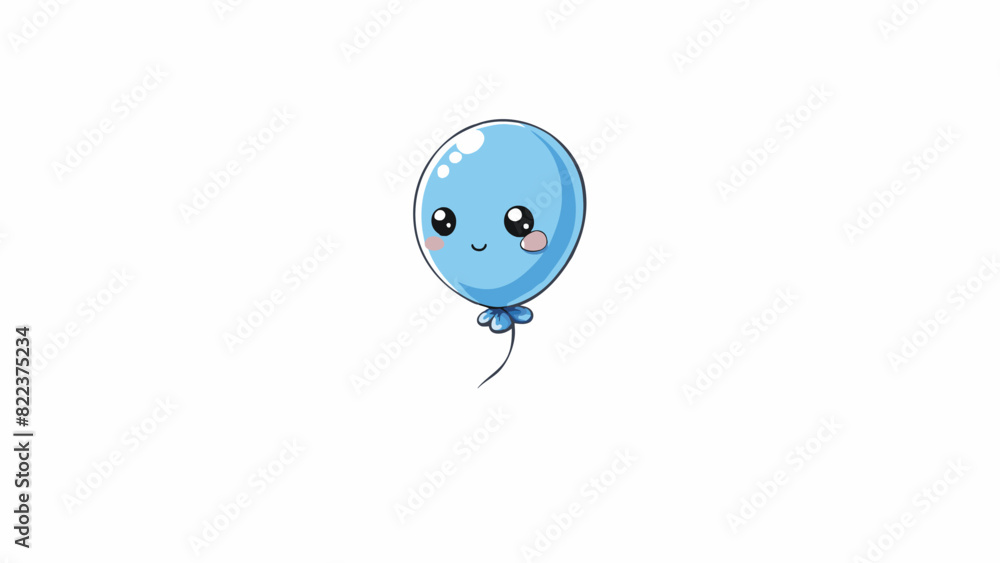 Poster a delicate baby blue balloon floating gracefully in the air. the color appears light and airy giving