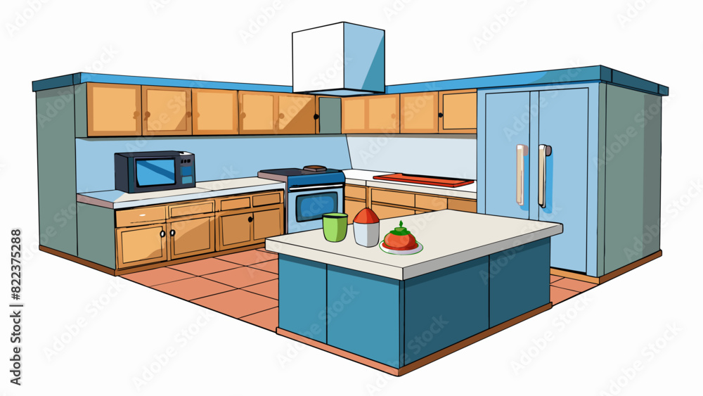 Poster a dream kitchen features ample storage space modern appliances and a spacious countertop for cooking