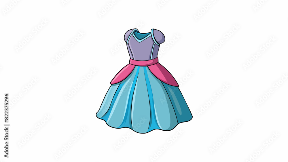 Poster a dress with one half made of a soft flowy fabric and the other half made of a shiny metallic materi