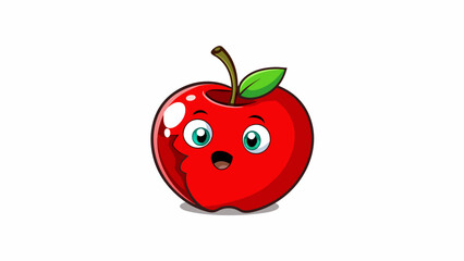 A dark spot on a bright red apple evidence of a small bite taken by a critter. The imperfect mark adds character and shows the natural cycle of life. Cartoon Vector