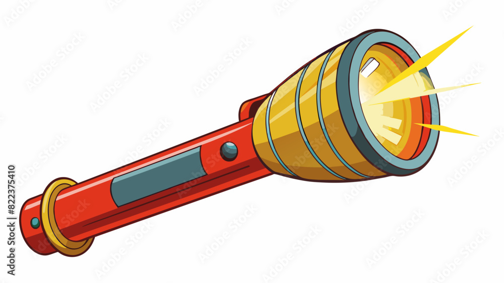Poster A flashlight being turned on and off repeatedly Signal appears as a consistent bright light source with distinct intentional intervals of illumination. Cartoon Vector
