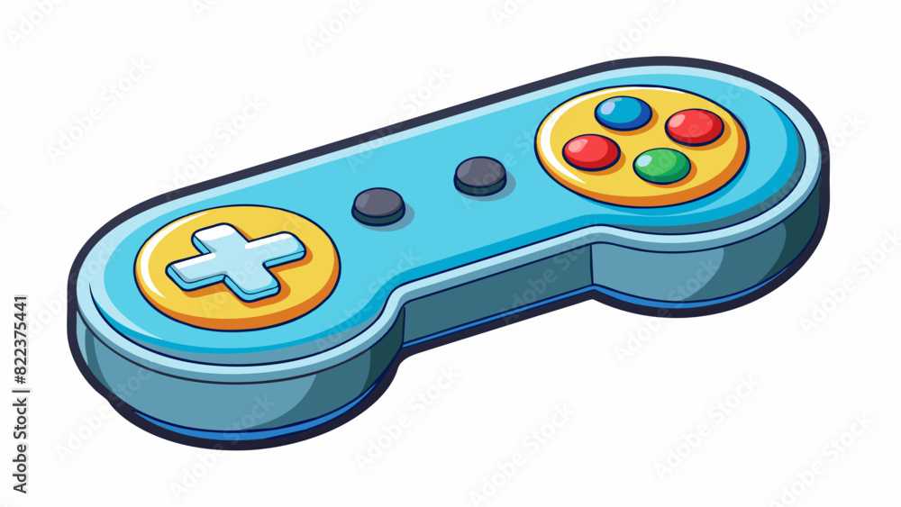 Fototapete A game controller with clickable buttons used to perform actions or make selections while playing a video game.. Cartoon Vector
