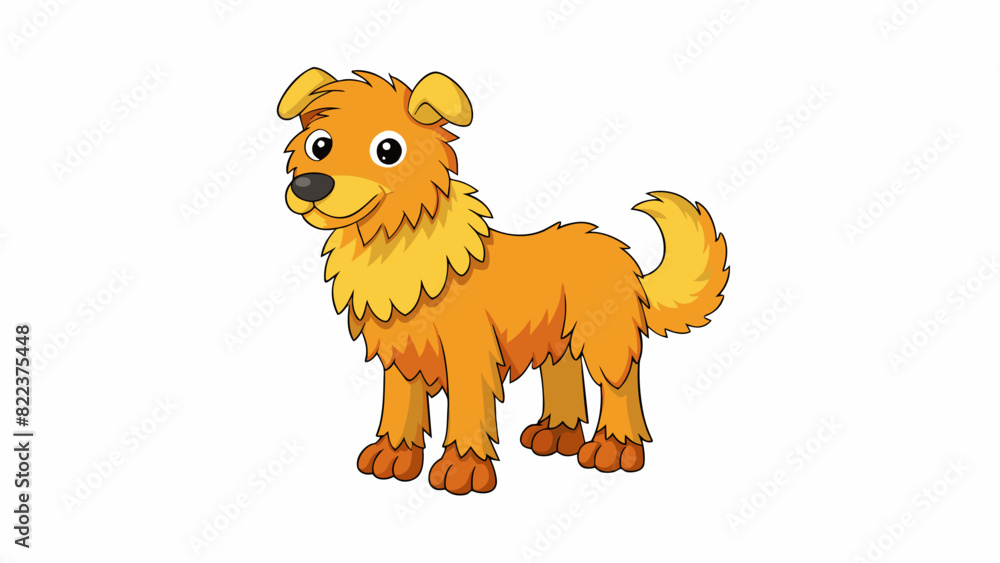 Poster A fourlegged animal with a furry coat a long tail and a wet nose.. Cartoon Vector