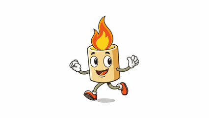 A flickering flame that dances atop a candle in a dark room. Its light illuminates the space and brings a sense of calmness while its delicate. Cartoon Vector