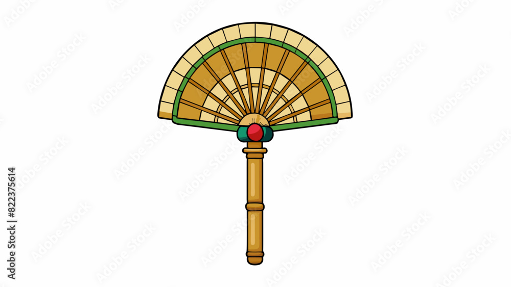 Poster a handpowered handheld fan made of bamboo or straw commonly used in traditional cultures to cool one