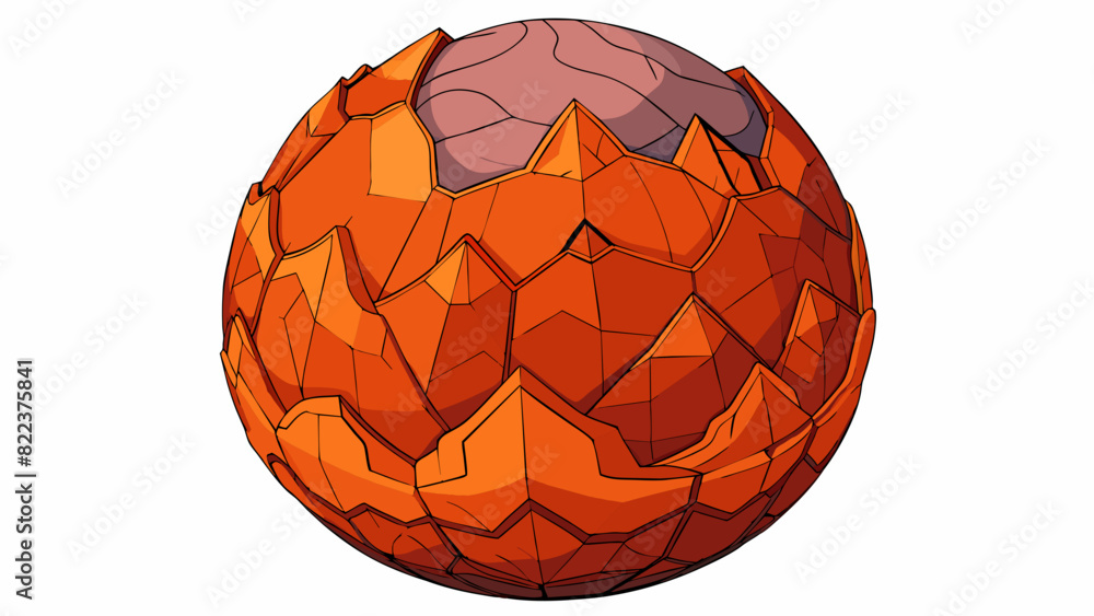 Poster a large rocky sphere with rugged mountains and deep valleys. shades of red orange and brown cover mo