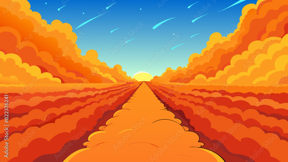 Poster an endless sea of bright fiery hues dancing across the horizon painting the sky in a stunning displa