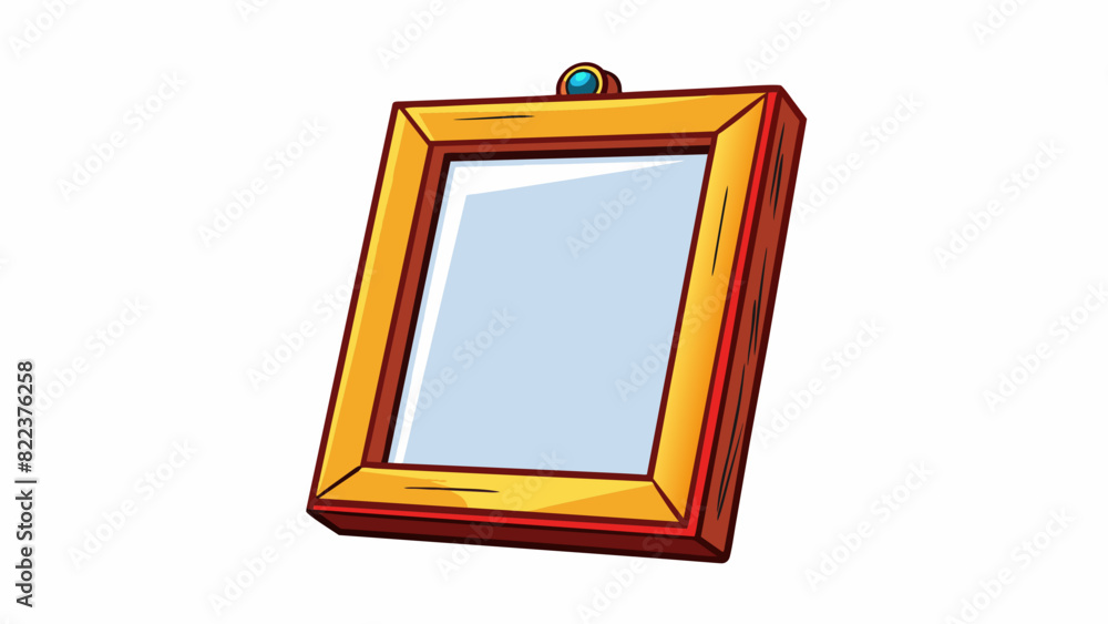 Aufkleber An empty picture frame its borders pure and plain waiting to hold a cherished memory or beautiful image.. Cartoon Vector