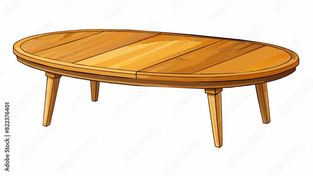Poster an ovalshaped table made of sy oak wood with a natural and rustic finish. the legs are thick and sli