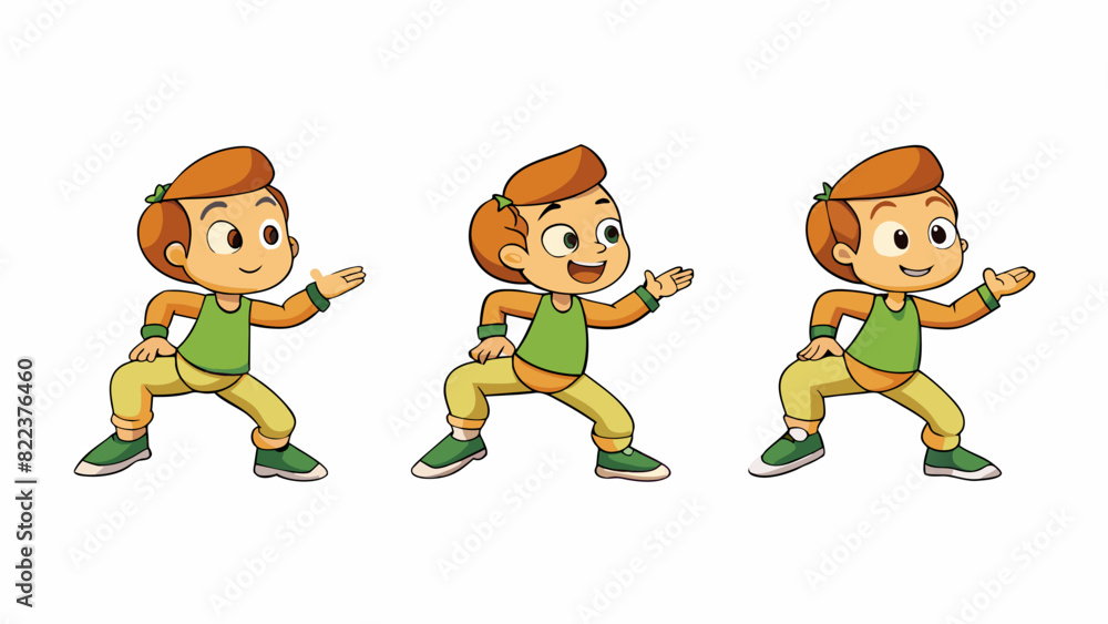 Poster A perfectly exeed dance routine with seamless transitions and synchronized steps representing discipline in dance and dedication to practice.. Cartoon Vector