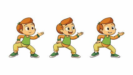 Fototapeta premium A perfectly exeed dance routine with seamless transitions and synchronized steps representing discipline in dance and dedication to practice.. Cartoon Vector