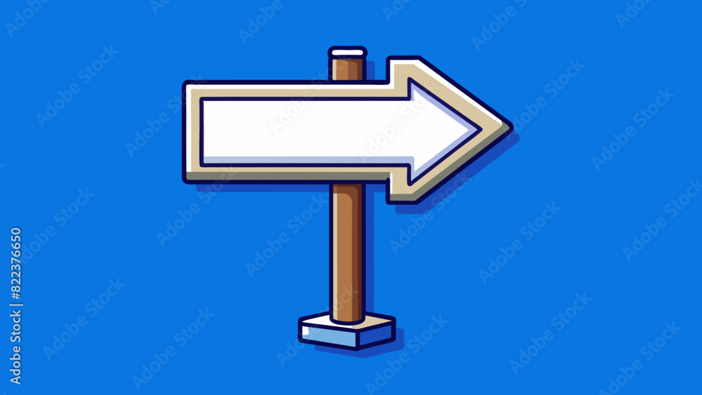 Poster a rectangular shape with a bold white arrow pointing to the right against a dark blue background. th