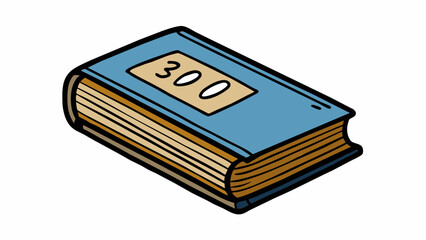 A regular sized paperback book with approximately 300 pages printed with black ink on white paper. It is a standard format for many novels and is. Cartoon Vector