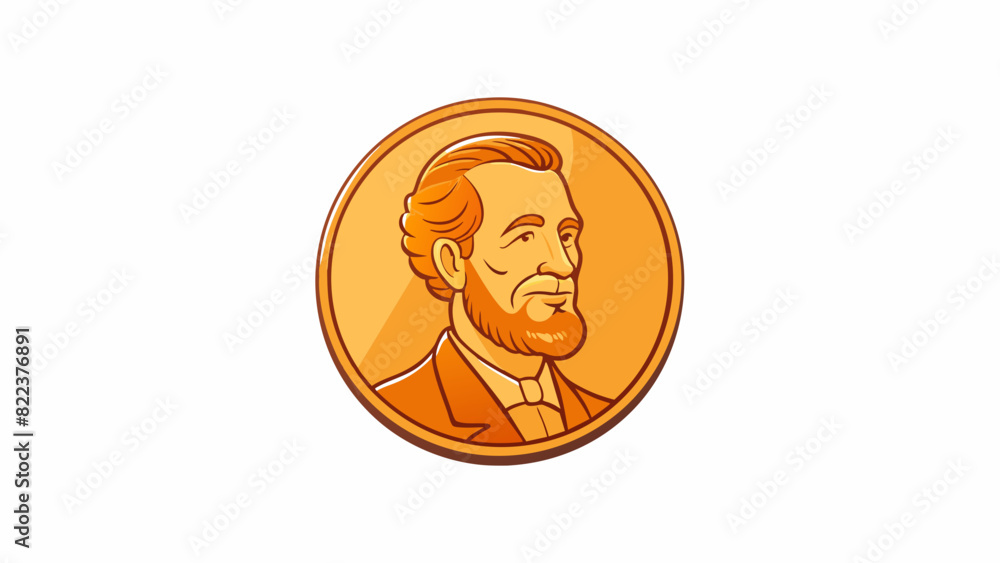 Poster a shiny penny found on the street with its bright copper color and recognizable profile of abraham l