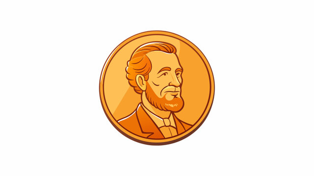 A shiny penny found on the street with its bright copper color and recognizable profile of Abraham Lincoln is considered to be a lucky coin that. Cartoon Vector