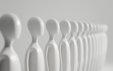 3d abstract similar human figures on isolated grey background - Powered by Adobe