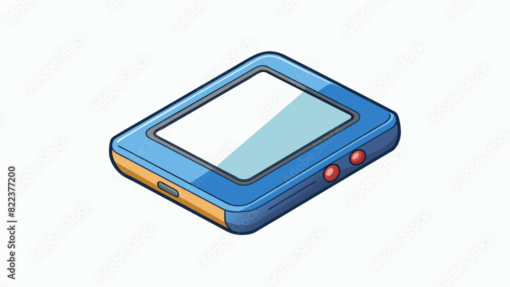 Fototapete A small square device with a smooth touchsensitive screen and a single button. It has a sleek modern design and is about the size of a book making it. Cartoon Vector