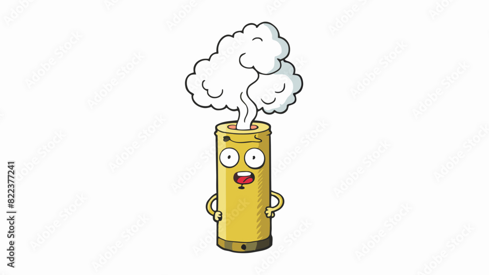 Poster A smoke signal in the distance Signal is a visual cue usually a column of smoke used to attract attention or convey a message over a long distance.. Cartoon Vector