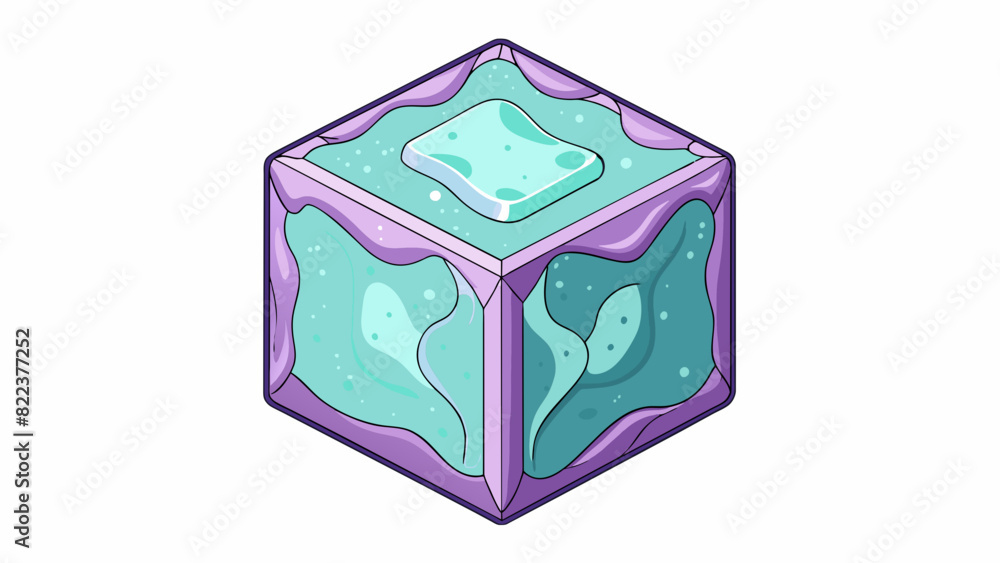 Poster a soft delicate cube with a sparkling crystalline exterior and a smooth meltinyourmouth interior.. c