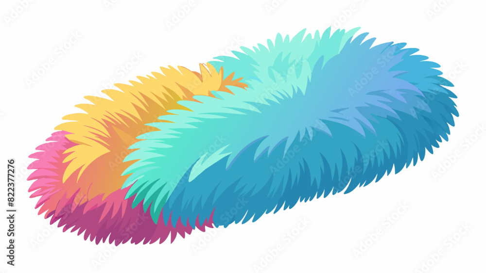 Poster A soft fluffy material with long strands and a variety of colors.. Cartoon Vector