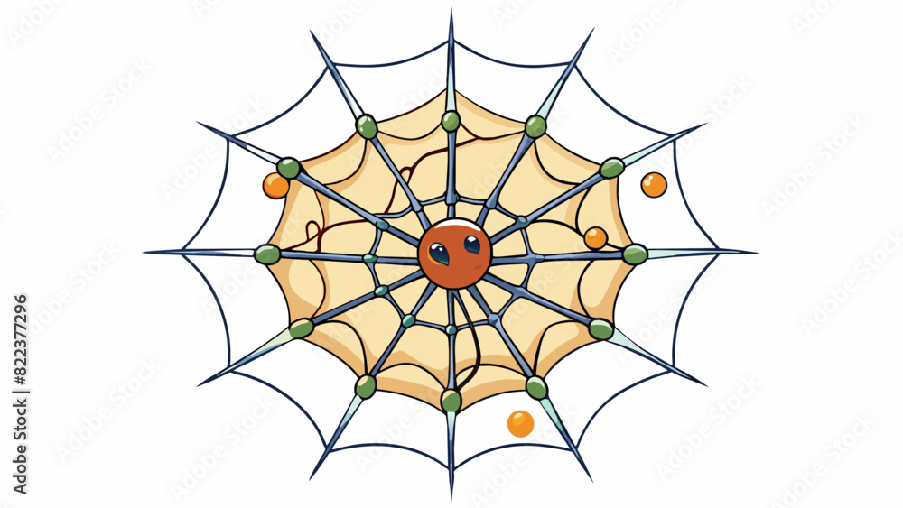 Fototapete A spiderweb The brains network of neurons and synapses can be compared to a spiderweb with each strand representing a connection between different. Cartoon Vector