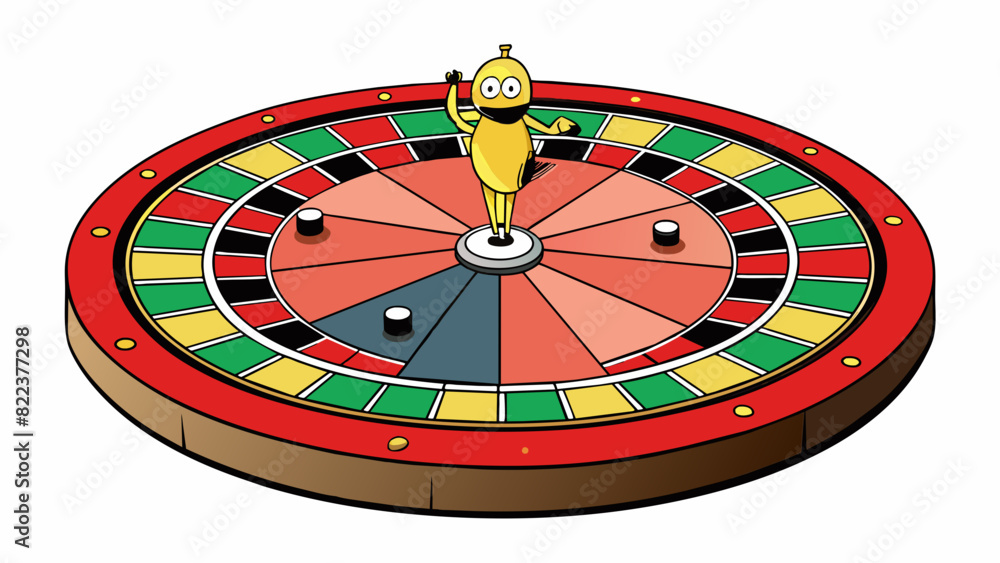 Poster a spin of a roulette wheel a player bets on a specific number or color and the wheel is spun to dete