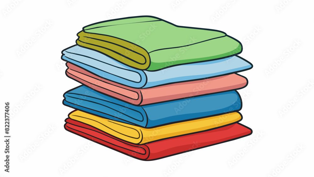 Poster a stack of freshly folded laundry portraying the duty of keeping a clean and organized living space.