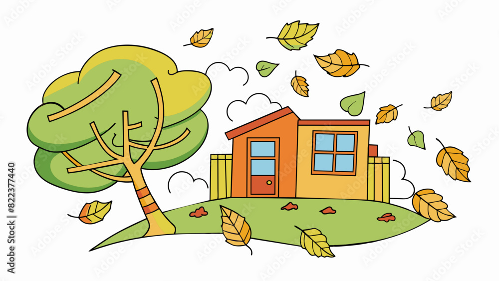 Poster As the wind picked up in intensity it howled fiercely shaking loose branches and sending them flying through the air. It created a chaotic symphony of. Cartoon Vector
