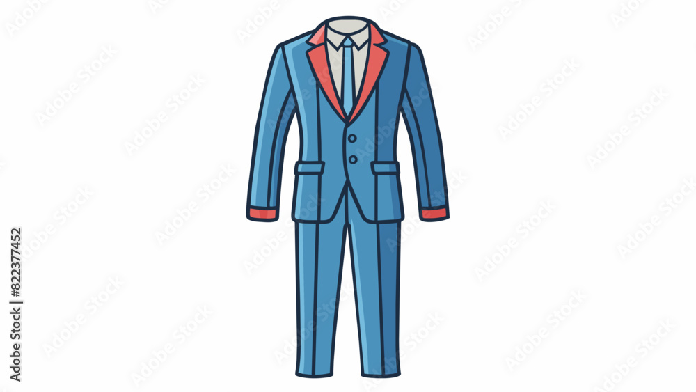Poster a suit is a fashionable and practical choice for both men and women. the jacket is traditionally tai