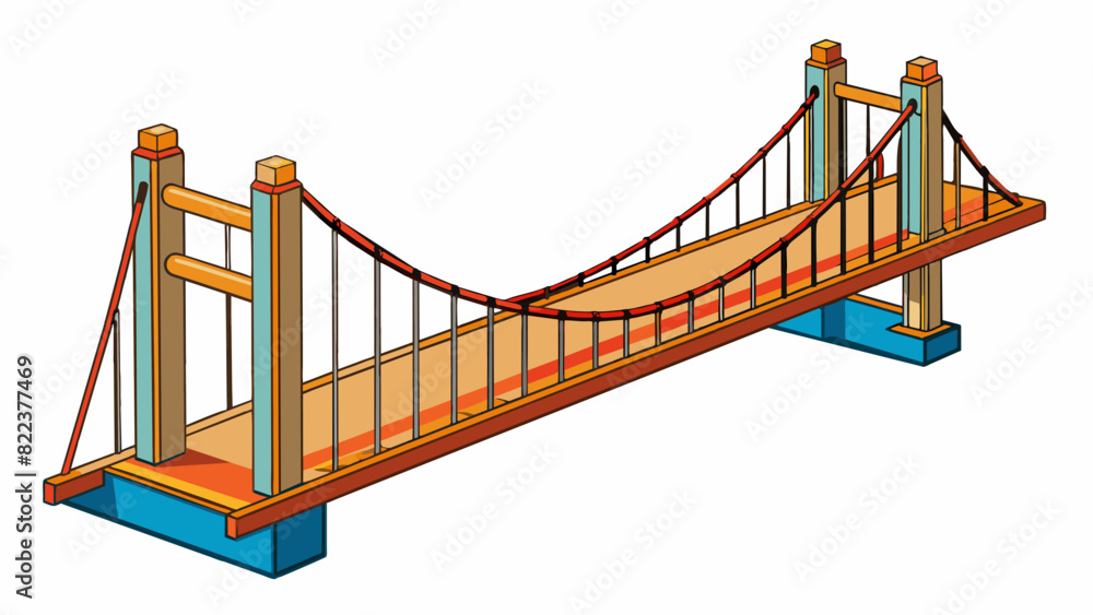 Poster A sy bridge illustrates reason as it is built with precision and foresight to ensure safe and efficient transportation much like how reason helps us. Cartoon Vector